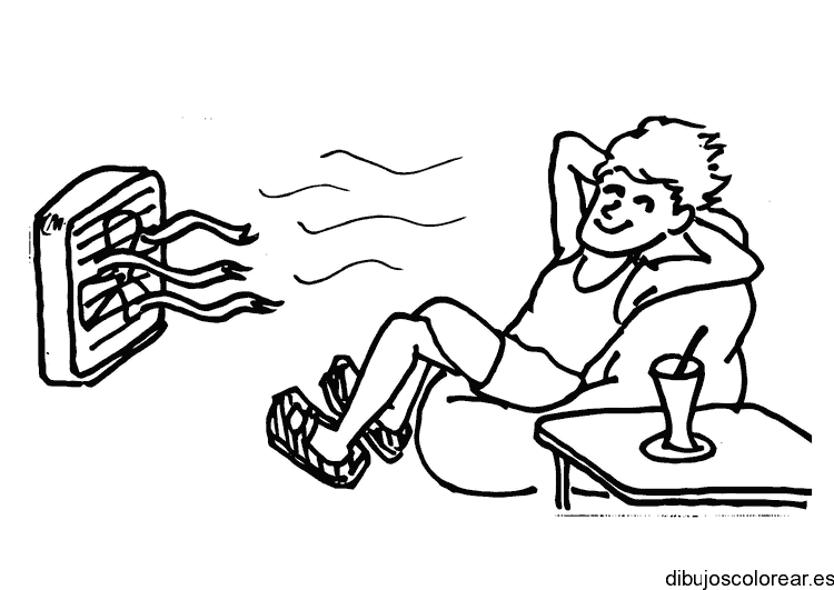 Dibujo de un niño escuchando radio para colorear
