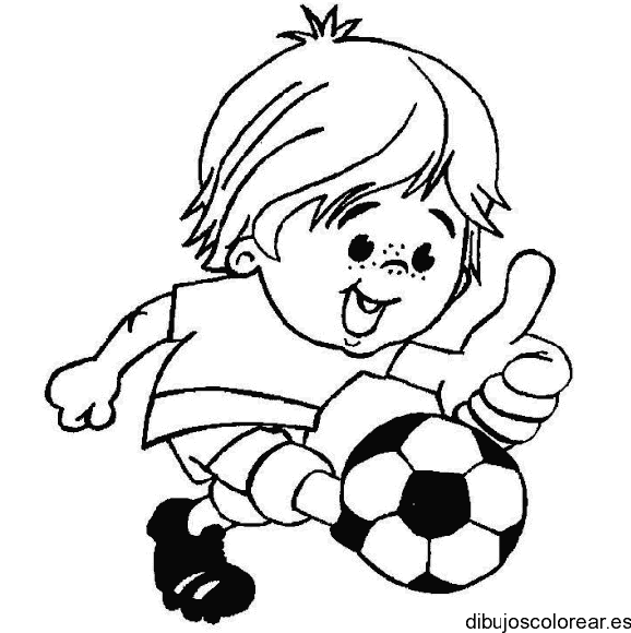 Dibujo de un niño futbolista para colorear