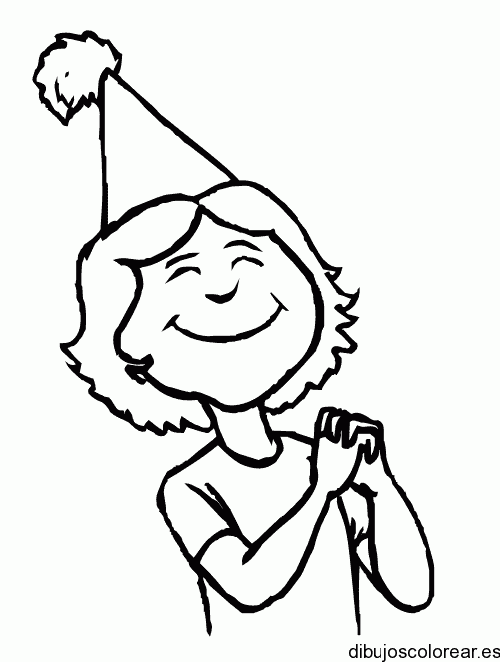Dibujo de un niño pidiendo un deseo para colorear