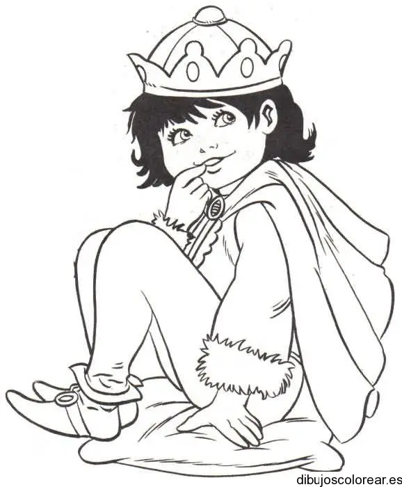 Dibujo de un niño principe para colorear