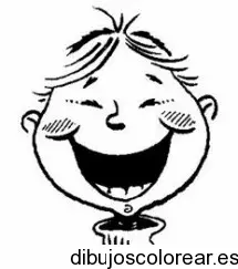 Dibujo de un niño riendo para colorear