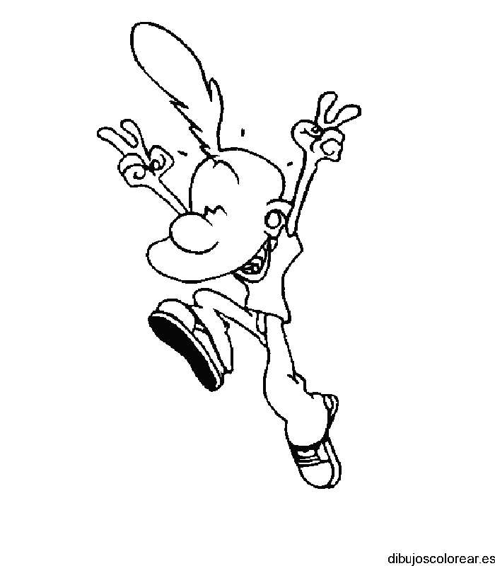Dibujo de un niño saltando para colorear