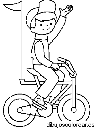 Dibujo de un niño saludando para colorear