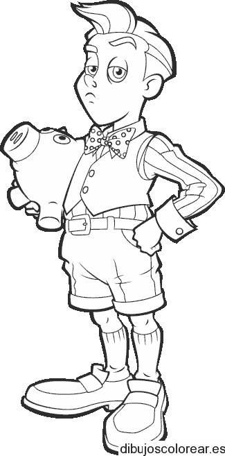 Dibujo de un niño serio para colorear