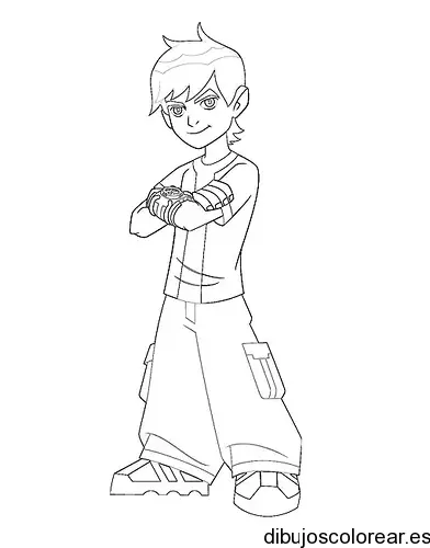 Dibujo de un niño sonriendo para colorear
