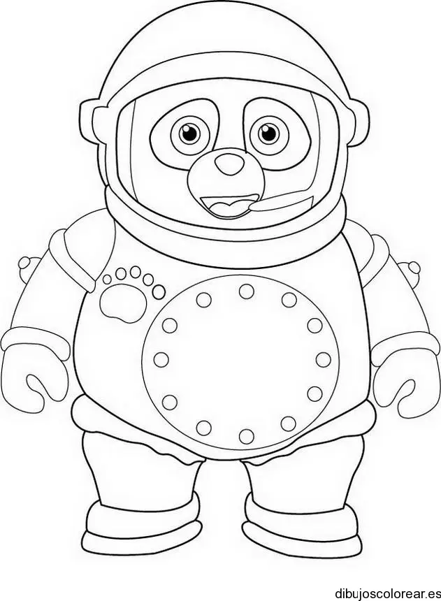 Dibujo de un osito astronauta para colorear