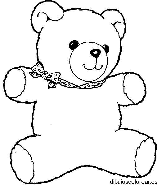 Dibujo de un osito de peluche con un lazo para colorear