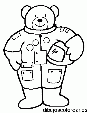 Dibujo de un oso astronauta para colorear