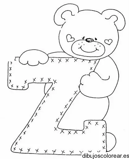 Dibujo de un oso con la letra Z para colorear
