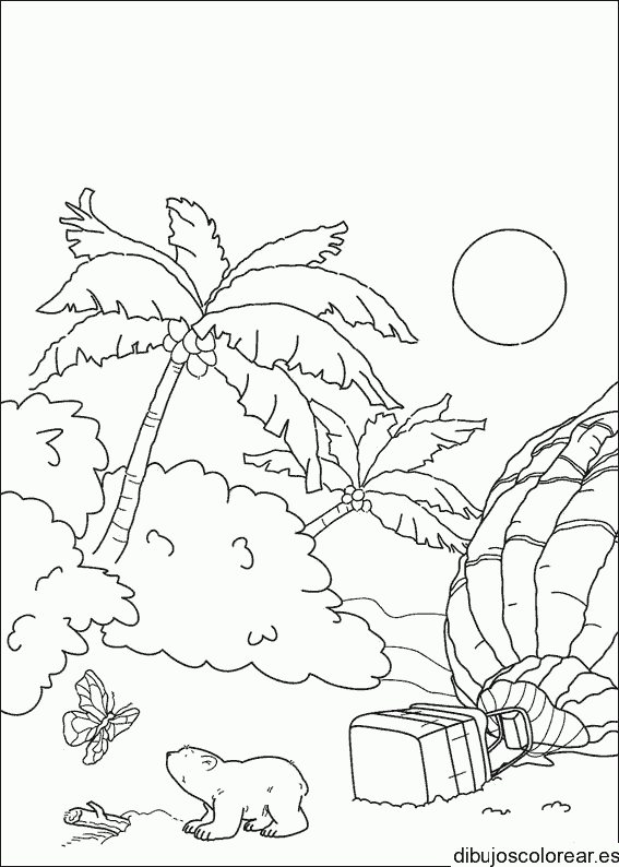 Dibujo de un oso con un globo roto para colorear