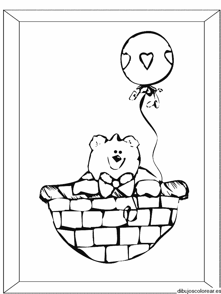 Dibujo de un oso con un globo para colorear