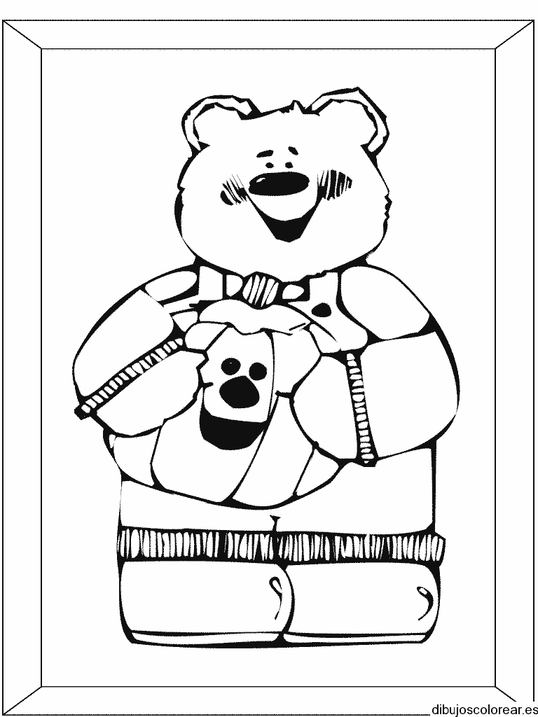 Dibujo de un oso con una calabaza para colorear
