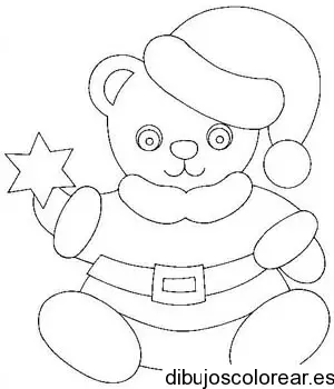 Dibujo de un oso con una estrella para colorear