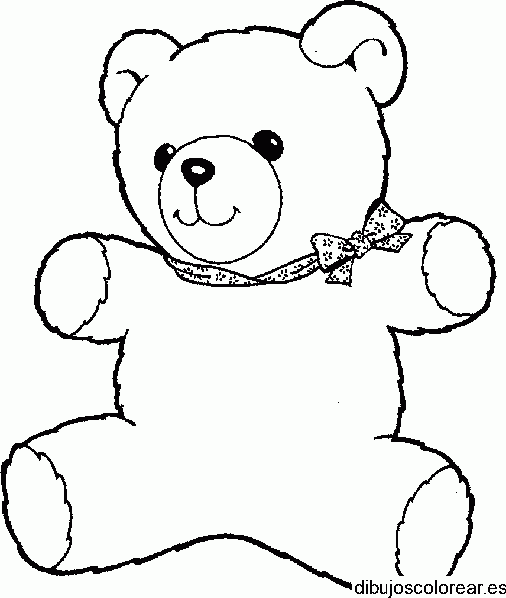 Dibujo de un oso de peluche con lazo para colorear