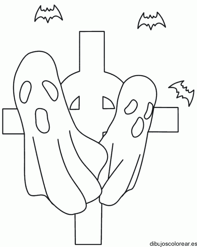Dibujo de un pareja de fantasmas para colorear