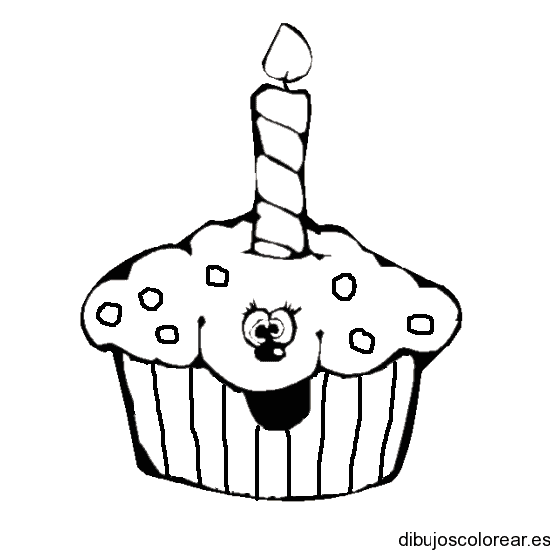 Dibujo de un pastel de cumpleaños para colorear
