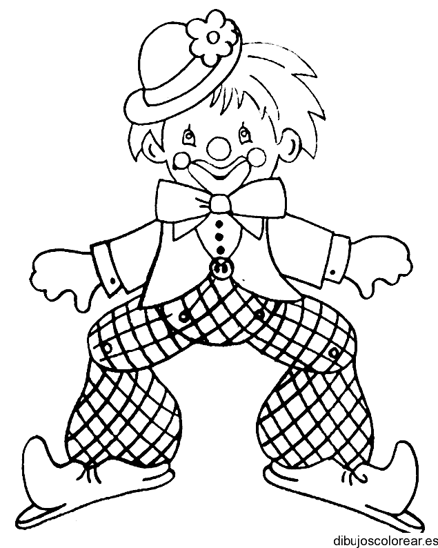 Dibujo de un payaso niño para colorear