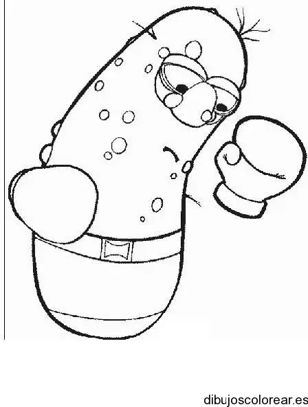 Dibujo de un pepino boxeador para colorear