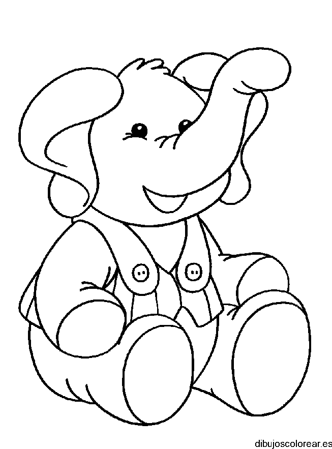Dibujo de un pequeño elefante para colorear