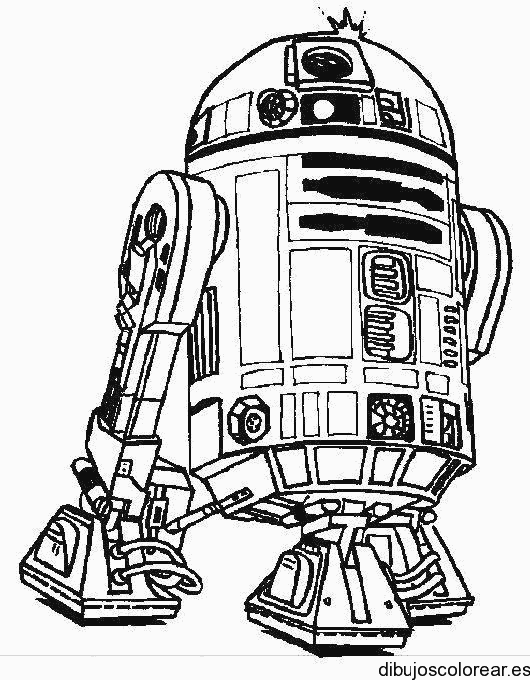 Dibujo de un pequeño robot de Star Wars para colorear