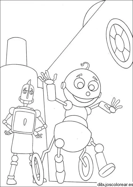 Dibujo de un pequeño robot para colorear