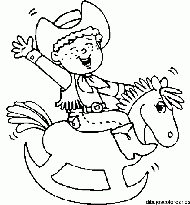 Dibujo de un pequeño vaquero para colorear