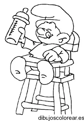 Dibujo de un pitufo bebé para colorear