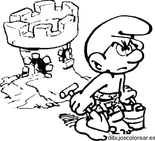 Dibujo de un pitufo enfadado para colorear