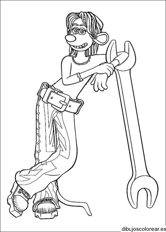 Dibujo de un ratón y una herramienta para colorear