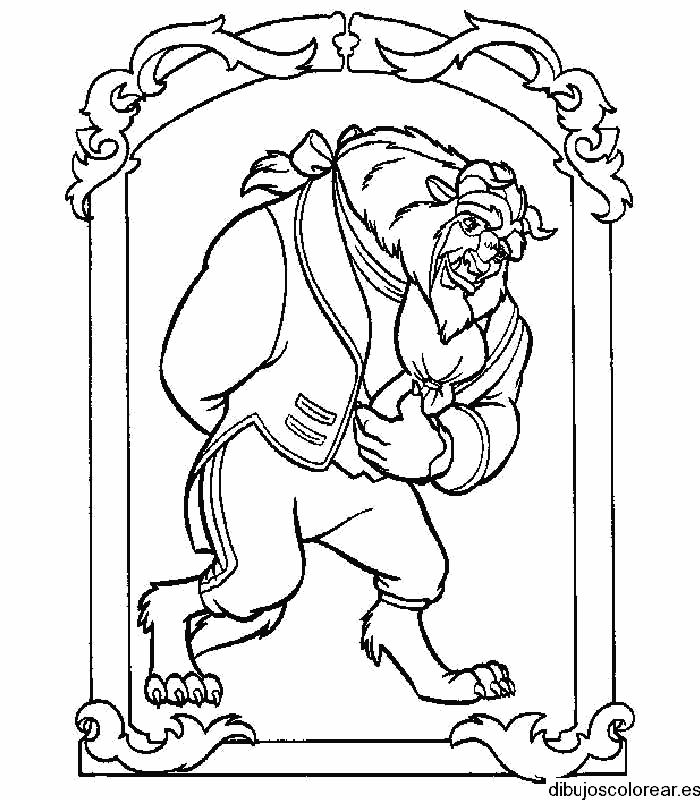 Dibujo de un retrato de Bestia para colorear