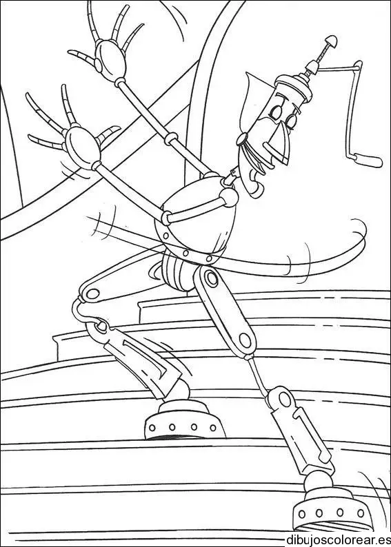 Dibujo de un robot bailando para colorear