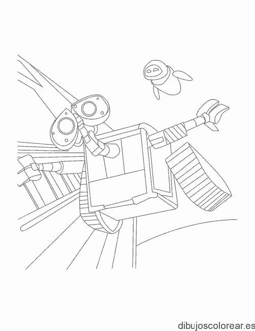 Dibujo de un robot en vuelo para colorear