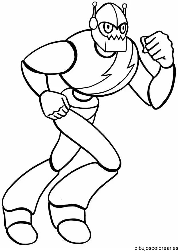 Dibujo de un robot listo a la batalla para colorear