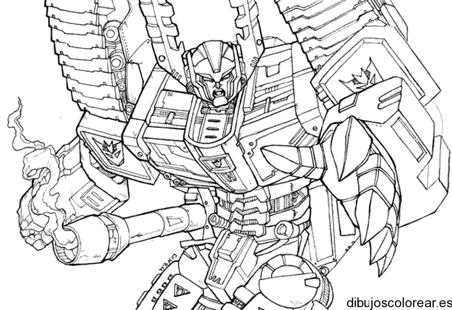 Dibujo de un robot super armado para colorear