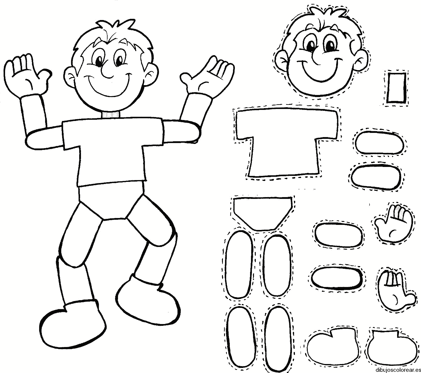 Dibujo de un rompecabezas de un niño para colorear