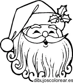Dibujo de un rostro de Santa Claus para colorear