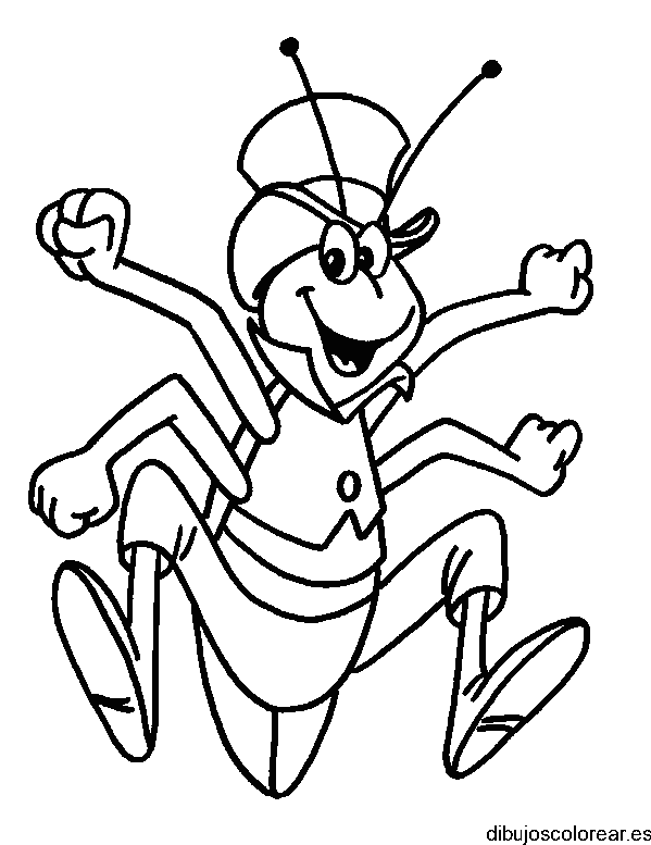 Dibujo de un saltamontes saltando para colorear