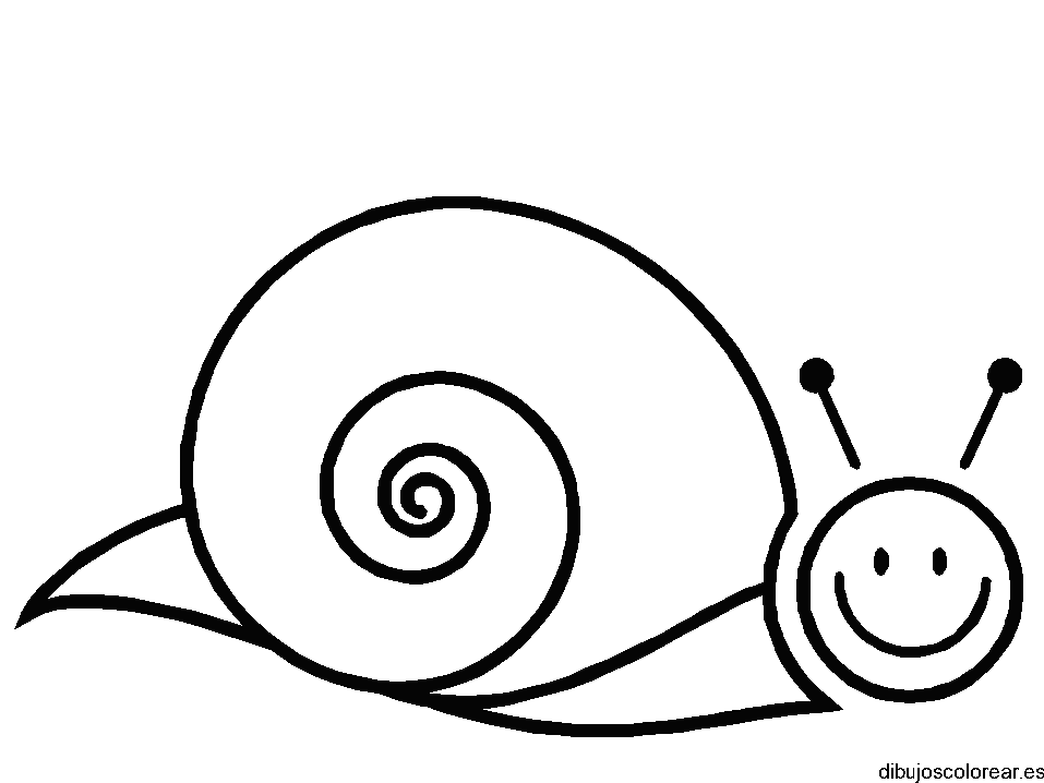 Dibujo de un sonriente caracol para colorear