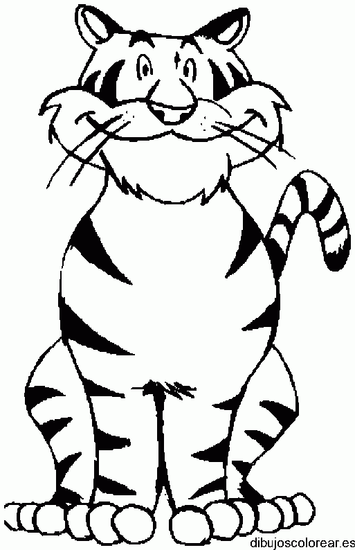 Dibujo de un sonriente tigre para colorear