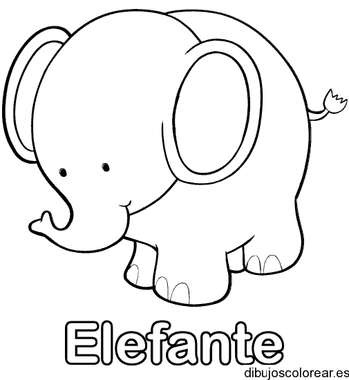 Dibujo de un tierno elefante bebé para colorear