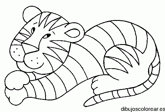Dibujo de un tigre sonriendo para colorear