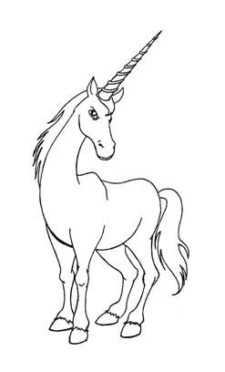 Dibujo de un unicornio de perfil para colorear