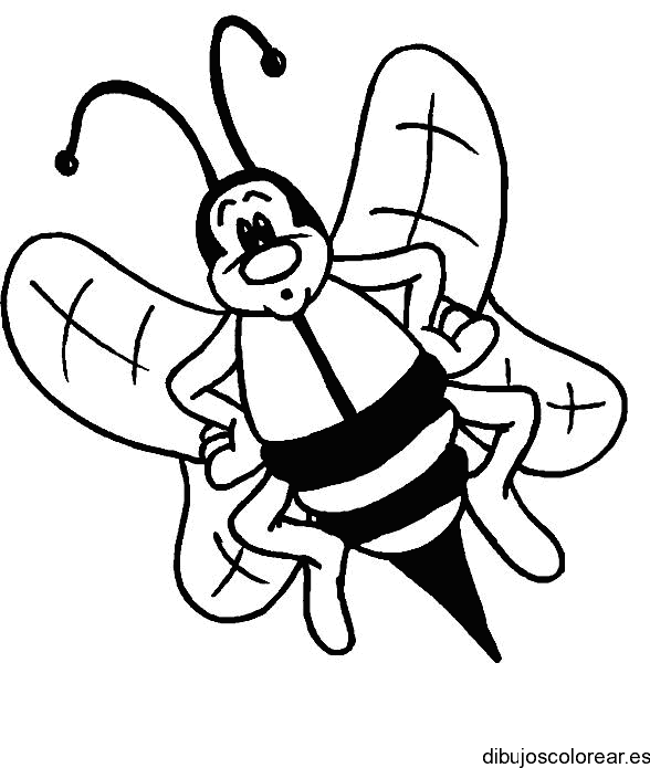 Dibujo de una abeja silbando para colorear