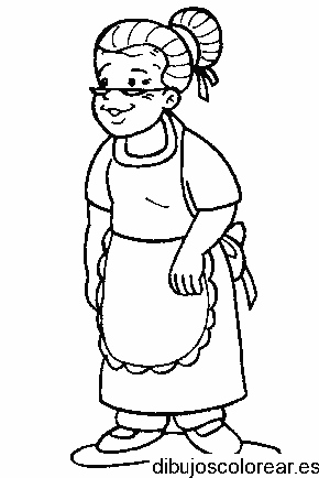 Dibujo de una abuela para colorear