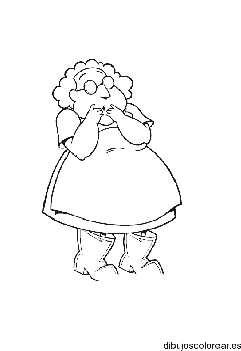 Dibujo de una abuela para colorear