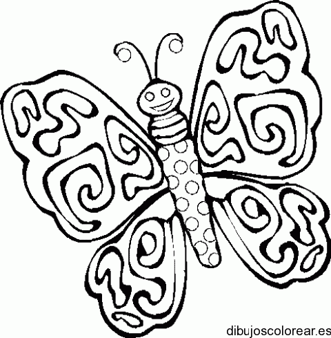 Dibujo de una alegre mariposa para colorear