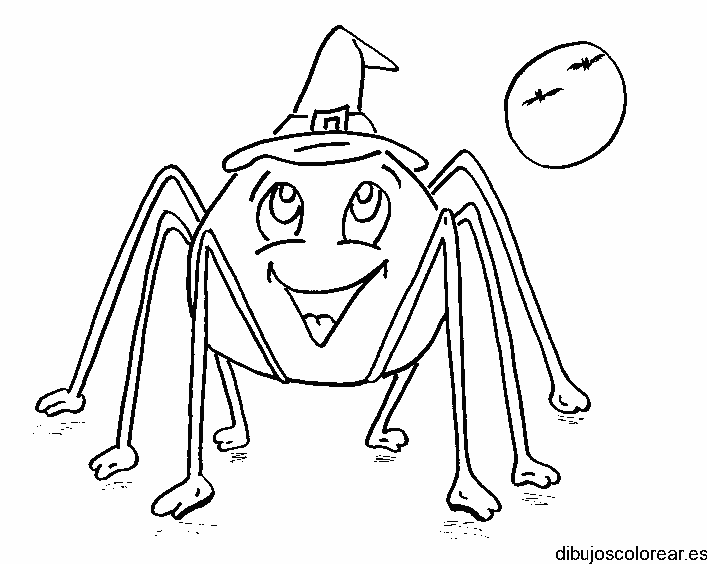 Dibujo de una araña disfrazada para colorear