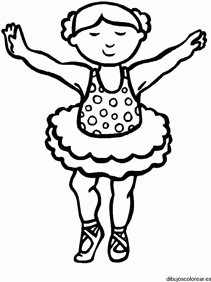 Dibujo de una bailarina con los ojos cerrados para colorear