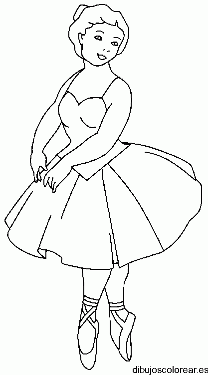 Dibujo de una bailarina ensayando para colorear