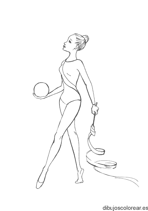 Dibujo de una bailarina olímpica para colorear
